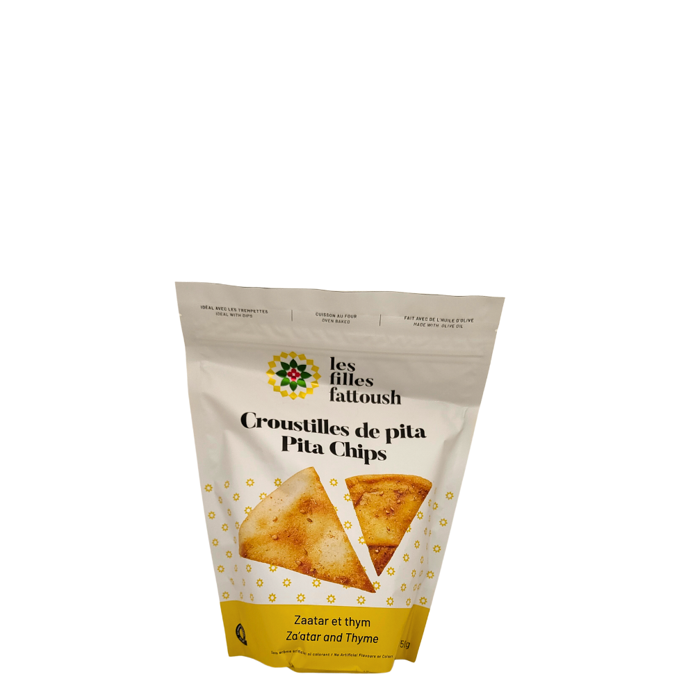Chips de pita au zaatar et au thym