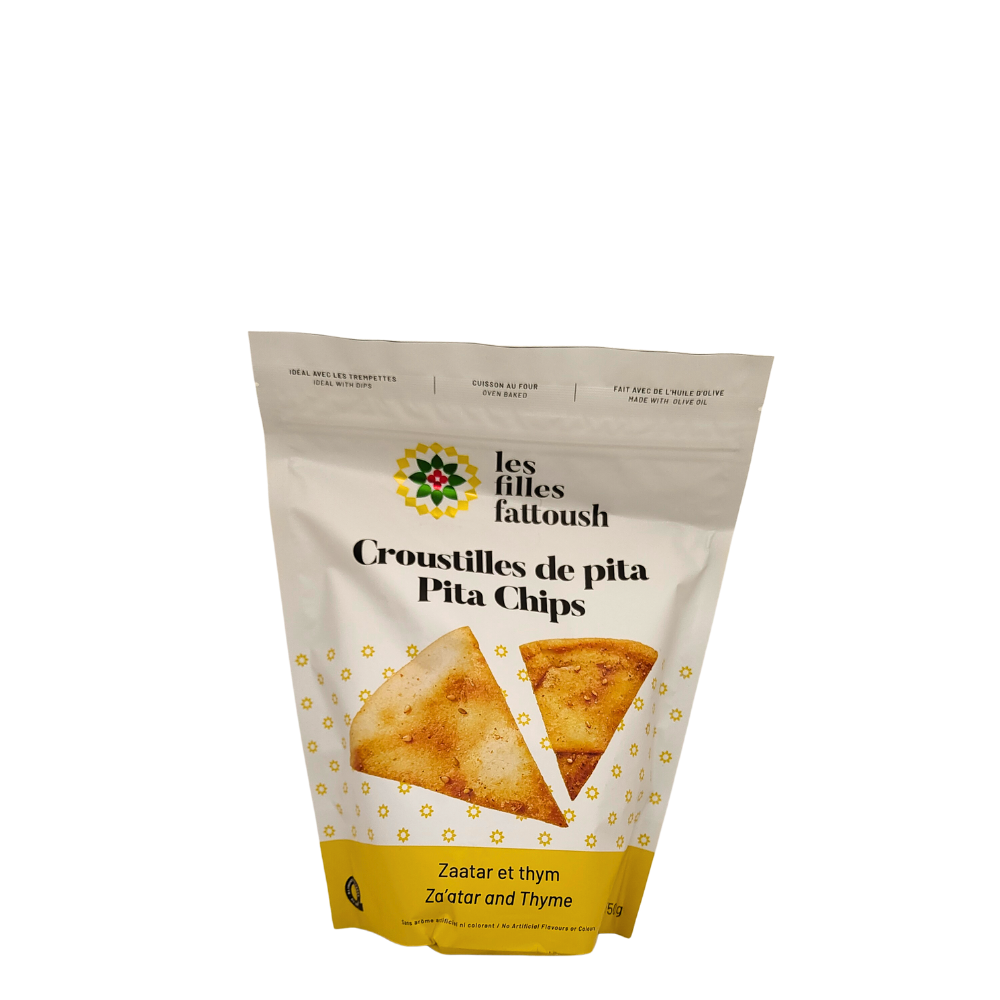 Chips de pita au zaatar et au thym